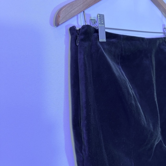 Lands End Velvet Black Petite Slim Bottom Side Slit Leg Zipper Pants Trousers 6P - Picture 7 of 11